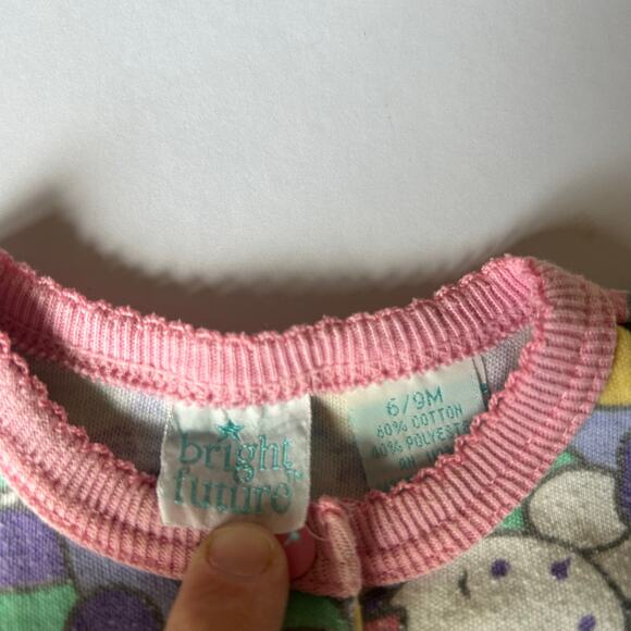 Bright Future Vtg Baby Girls Size 6-9 Months Purple Cat Bodysuit & Stirrup Pants - Picture 4 of 9